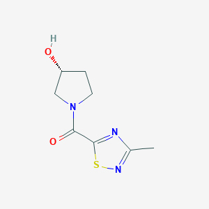 molecular formula C8H11N3O2S B7653493 [(3R)-3-hydroxypyrrolidin-1-yl]-(3-methyl-1,2,4-thiadiazol-5-yl)methanone 