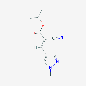 molecular formula C11H13N3O2 B7653501 propan-2-yl (E)-2-cyano-3-(1-methylpyrazol-4-yl)prop-2-enoate 