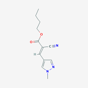 molecular formula C12H15N3O2 B7653509 butyl (E)-2-cyano-3-(1-methylpyrazol-4-yl)prop-2-enoate 