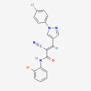 N-(2-bromophenyl)-3-[1-(4-chlorophenyl)-1H-pyrazol-4-yl]-2-cyanoprop-2-enamide