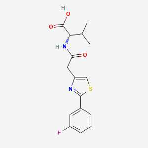 (2S)-2-[[2-[2-(3-fluorophenyl)-1,3-thiazol-4-yl]acetyl]amino]-3-methylbutanoic acid