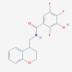 molecular formula C17H14F3NO3 B7653586 N-(3,4-dihydro-2H-chromen-4-ylmethyl)-2,4,5-trifluoro-3-hydroxybenzamide 