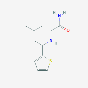 molecular formula C11H18N2OS B7653596 2-[(3-Methyl-1-thiophen-2-ylbutyl)amino]acetamide 