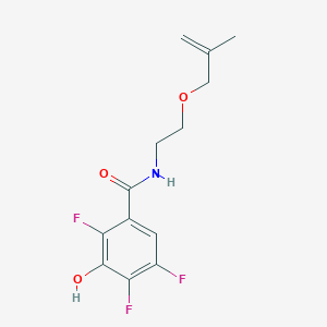 molecular formula C13H14F3NO3 B7653655 2,4,5-trifluoro-3-hydroxy-N-[2-(2-methylprop-2-enoxy)ethyl]benzamide 