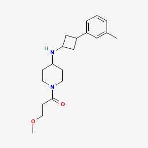 3-Methoxy-1-[4-[[3-(3-methylphenyl)cyclobutyl]amino]piperidin-1-yl]propan-1-one