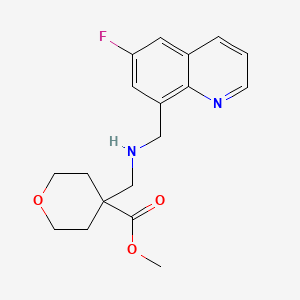 Methyl 4-[[(6-fluoroquinolin-8-yl)methylamino]methyl]oxane-4-carboxylate