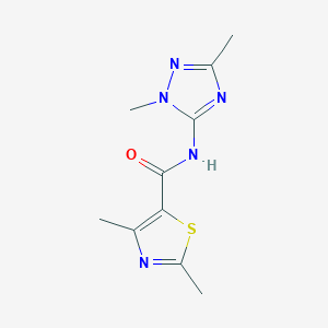 molecular formula C10H13N5OS B7653696 N-(2,5-dimethyl-1,2,4-triazol-3-yl)-2,4-dimethyl-1,3-thiazole-5-carboxamide 