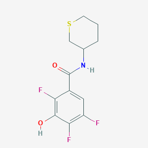 2,4,5-trifluoro-3-hydroxy-N-(thian-3-yl)benzamide