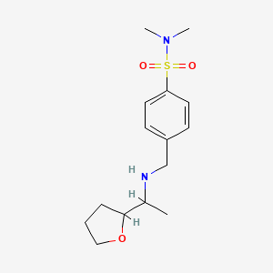 molecular formula C15H24N2O3S B7653816 N,N-dimethyl-4-[[1-(oxolan-2-yl)ethylamino]methyl]benzenesulfonamide 