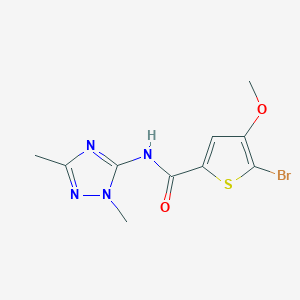 molecular formula C10H11BrN4O2S B7653820 5-bromo-N-(2,5-dimethyl-1,2,4-triazol-3-yl)-4-methoxythiophene-2-carboxamide 