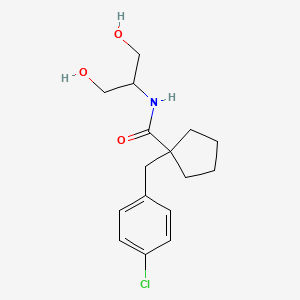 molecular formula C16H22ClNO3 B7653821 1-[(4-chlorophenyl)methyl]-N-(1,3-dihydroxypropan-2-yl)cyclopentane-1-carboxamide 