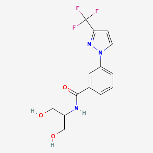 N-(1,3-dihydroxypropan-2-yl)-3-[3-(trifluoromethyl)pyrazol-1-yl]benzamide