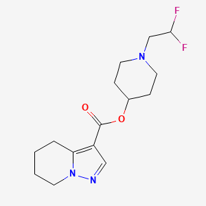 molecular formula C15H21F2N3O2 B7653877 [1-(2,2-Difluoroethyl)piperidin-4-yl] 4,5,6,7-tetrahydropyrazolo[1,5-a]pyridine-3-carboxylate 