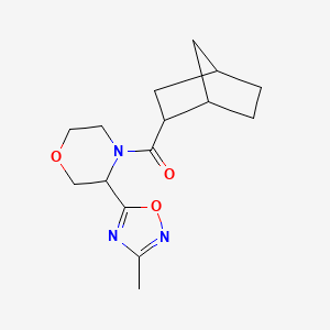 molecular formula C15H21N3O3 B7653888 2-Bicyclo[2.2.1]heptanyl-[3-(3-methyl-1,2,4-oxadiazol-5-yl)morpholin-4-yl]methanone 