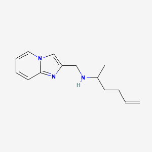 molecular formula C14H19N3 B7653896 N-(imidazo[1,2-a]pyridin-2-ylmethyl)hex-5-en-2-amine 