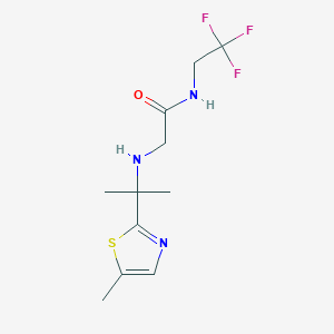 2-[2-(5-methyl-1,3-thiazol-2-yl)propan-2-ylamino]-N-(2,2,2-trifluoroethyl)acetamide