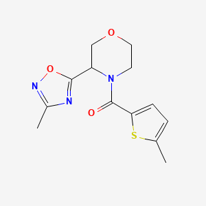 [3-(3-Methyl-1,2,4-oxadiazol-5-yl)morpholin-4-yl]-(5-methylthiophen-2-yl)methanone