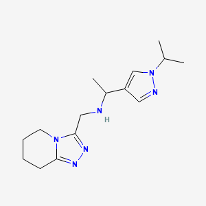 molecular formula C15H24N6 B7653962 1-(1-propan-2-ylpyrazol-4-yl)-N-(5,6,7,8-tetrahydro-[1,2,4]triazolo[4,3-a]pyridin-3-ylmethyl)ethanamine 