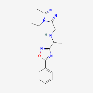 N-[(4-ethyl-5-methyl-1,2,4-triazol-3-yl)methyl]-1-(5-phenyl-1,2,4-oxadiazol-3-yl)ethanamine