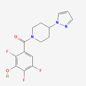 molecular formula C15H14F3N3O2 B7654021 (4-Pyrazol-1-ylpiperidin-1-yl)-(2,4,5-trifluoro-3-hydroxyphenyl)methanone 