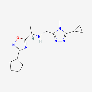 1-(3-cyclopentyl-1,2,4-oxadiazol-5-yl)-N-[(5-cyclopropyl-4-methyl-1,2,4-triazol-3-yl)methyl]ethanamine