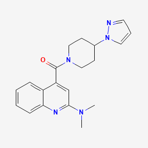 [2-(Dimethylamino)quinolin-4-yl]-(4-pyrazol-1-ylpiperidin-1-yl)methanone