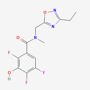 N-[(3-ethyl-1,2,4-oxadiazol-5-yl)methyl]-2,4,5-trifluoro-3-hydroxy-N-methylbenzamide