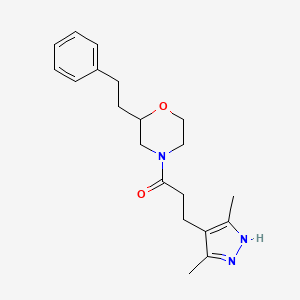 3-(3,5-dimethyl-1H-pyrazol-4-yl)-1-[2-(2-phenylethyl)morpholin-4-yl]propan-1-one