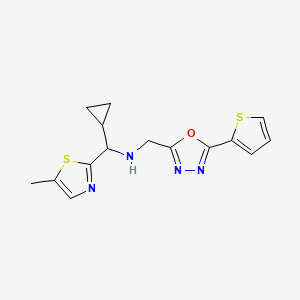 1-cyclopropyl-1-(5-methyl-1,3-thiazol-2-yl)-N-[(5-thiophen-2-yl-1,3,4-oxadiazol-2-yl)methyl]methanamine