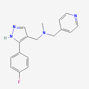 N-[[5-(4-fluorophenyl)-1H-pyrazol-4-yl]methyl]-N-methyl-1-pyridin-4-ylmethanamine