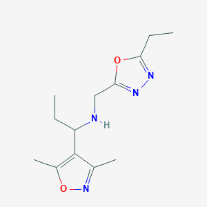 molecular formula C13H20N4O2 B7654157 1-(3,5-dimethyl-1,2-oxazol-4-yl)-N-[(5-ethyl-1,3,4-oxadiazol-2-yl)methyl]propan-1-amine 