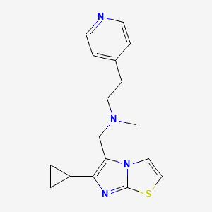 molecular formula C17H20N4S B7654174 N-[(6-cyclopropylimidazo[2,1-b][1,3]thiazol-5-yl)methyl]-N-methyl-2-pyridin-4-ylethanamine 