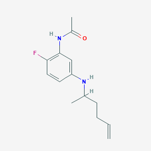 molecular formula C14H19FN2O B7654185 N-[2-fluoro-5-(hex-5-en-2-ylamino)phenyl]acetamide 