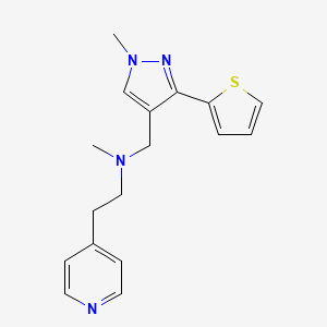 N-methyl-N-[(1-methyl-3-thiophen-2-ylpyrazol-4-yl)methyl]-2-pyridin-4-ylethanamine