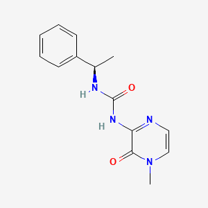 molecular formula C14H16N4O2 B7654219 1-(4-methyl-3-oxopyrazin-2-yl)-3-[(1R)-1-phenylethyl]urea 