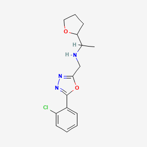 N-[[5-(2-chlorophenyl)-1,3,4-oxadiazol-2-yl]methyl]-1-(oxolan-2-yl)ethanamine