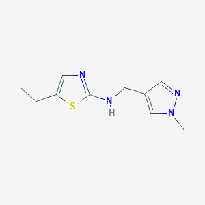 molecular formula C10H14N4S B7654259 5-ethyl-N-[(1-methylpyrazol-4-yl)methyl]-1,3-thiazol-2-amine 