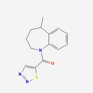 molecular formula C14H15N3OS B7654269 (5-Methyl-2,3,4,5-tetrahydro-1-benzazepin-1-yl)-(thiadiazol-5-yl)methanone 