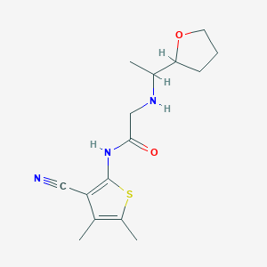 N-(3-cyano-4,5-dimethylthiophen-2-yl)-2-[1-(oxolan-2-yl)ethylamino]acetamide