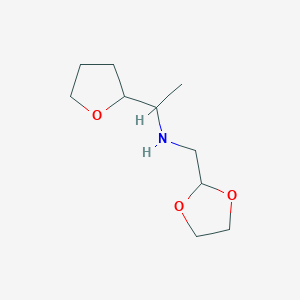 N-(1,3-dioxolan-2-ylmethyl)-1-(oxolan-2-yl)ethanamine