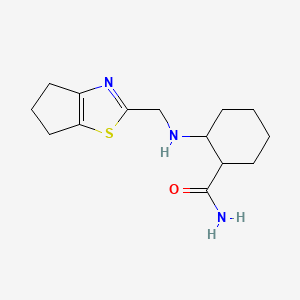 molecular formula C14H21N3OS B7654302 2-(5,6-dihydro-4H-cyclopenta[d][1,3]thiazol-2-ylmethylamino)cyclohexane-1-carboxamide 