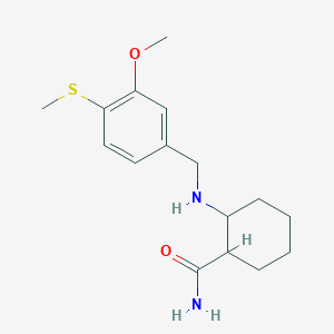 molecular formula C16H24N2O2S B7654308 2-[(3-Methoxy-4-methylsulfanylphenyl)methylamino]cyclohexane-1-carboxamide 