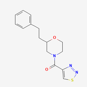 [2-(2-Phenylethyl)morpholin-4-yl]-(thiadiazol-4-yl)methanone