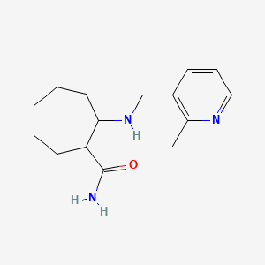 molecular formula C15H23N3O B7654339 2-[(2-Methylpyridin-3-yl)methylamino]cycloheptane-1-carboxamide 