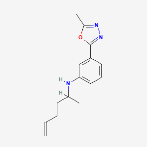 N-hex-5-en-2-yl-3-(5-methyl-1,3,4-oxadiazol-2-yl)aniline