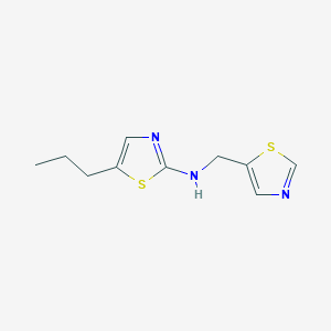 molecular formula C10H13N3S2 B7654367 5-propyl-N-(1,3-thiazol-5-ylmethyl)-1,3-thiazol-2-amine 