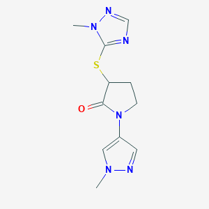 1-(1-Methylpyrazol-4-yl)-3-[(2-methyl-1,2,4-triazol-3-yl)sulfanyl]pyrrolidin-2-one