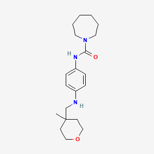 molecular formula C20H31N3O2 B7654403 N-[4-[(4-methyloxan-4-yl)methylamino]phenyl]azepane-1-carboxamide 