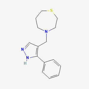 4-[(5-phenyl-1H-pyrazol-4-yl)methyl]-1,4-thiazepane