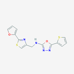 N-[[2-(furan-2-yl)-1,3-thiazol-4-yl]methyl]-5-thiophen-2-yl-1,3,4-oxadiazol-2-amine